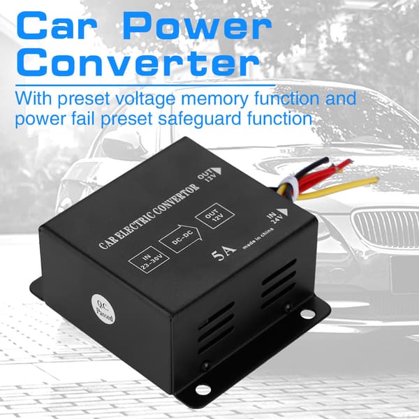 10A 120W DC 24V til 12V Step Down Konverter Spændingsreducerende Transformer