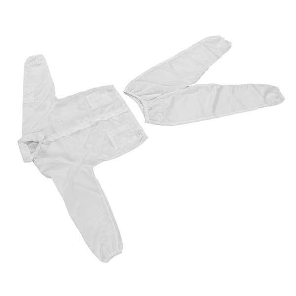 Antistatisk Polyester Skyddsdräkt Vit Delad Design Verkstads Säkerhetskläder