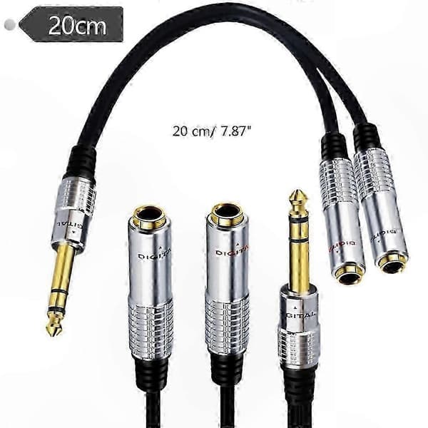 TRS Stereo til Dobbelt TS Mono Y Splitterkabel, 6,35 mm 1/4 tomme Adapter til Lydforbindelse