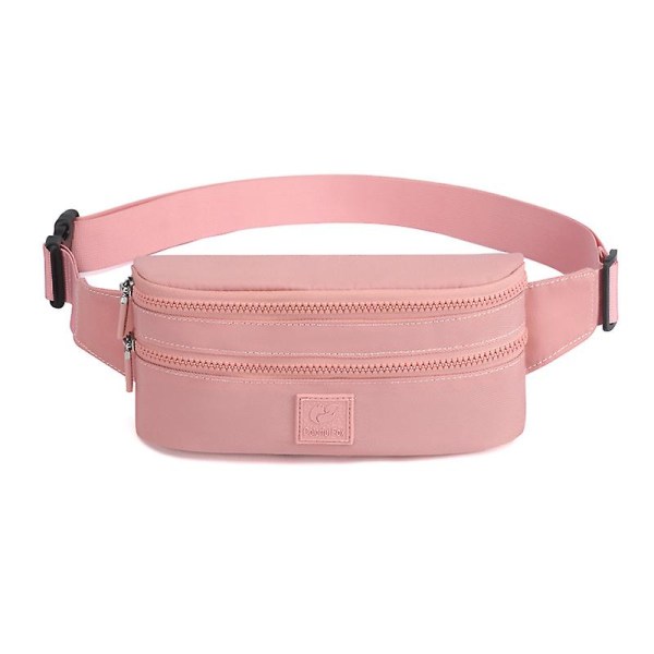 Vandtæt nylon crossbody taske udendørs sportstelefon taljetaske pink