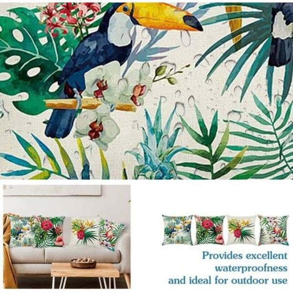 - Cover Tropical Flower Plant Flamingo Pellava case Cover 45*45cm