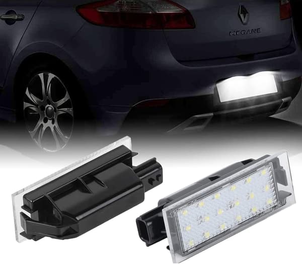 【HT】Två LED-registreringsskyltslampor för Renault