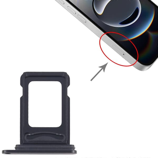 For iPhone 16e SIM + SIM-kortbrett Svart