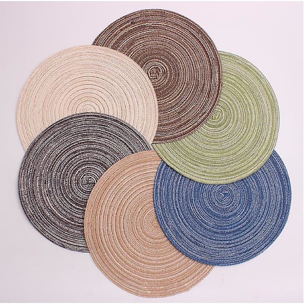 4 stk middagstallerken vevd rund isolasjonspute 11CM