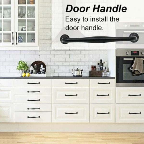 10 stk Sorte køkkenskabsgreb Sorte skabsgreb Solide sorte køkkendørgreb med mat finish 128mm Cen