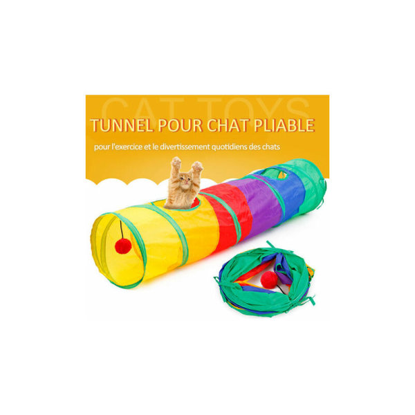 Pet Legetøj Rainbow Cat Tunnel Sammenklappelig Cat Tunnel Cat Toy Interactive Cat Game Skjul