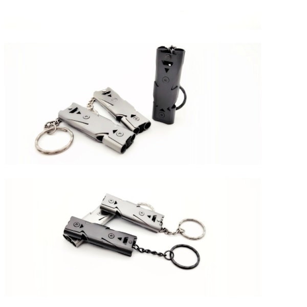 Double Tube Boom Whistle Outdoor SOS Whistle Survival Whistle (musta)