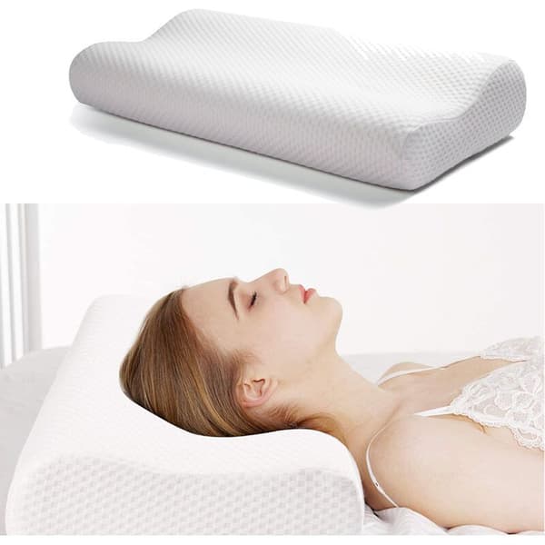 CHOYCLIT Ergonomisk Memory Foam Pute, Cervical Pute med Vaskbart Hypoallergent Trekk, 63x43CM