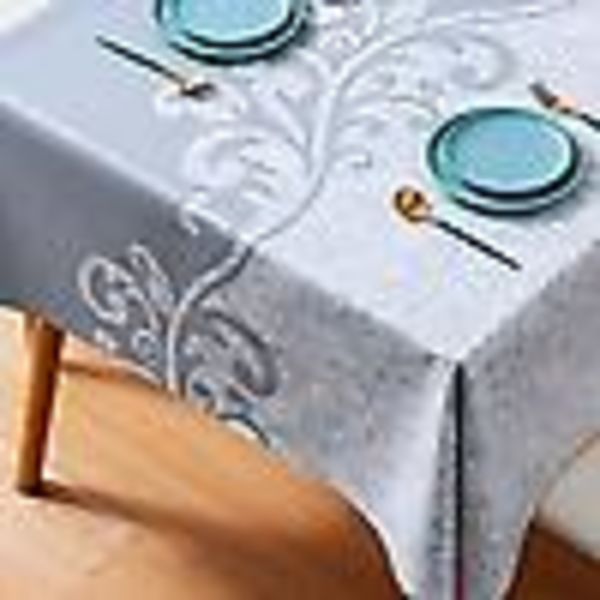Duker for rektangulære bord, Vanntett duk Pvc-bordtrekk Vanntett duker for rektangulære bord, 120*170 cm (elegant grå)