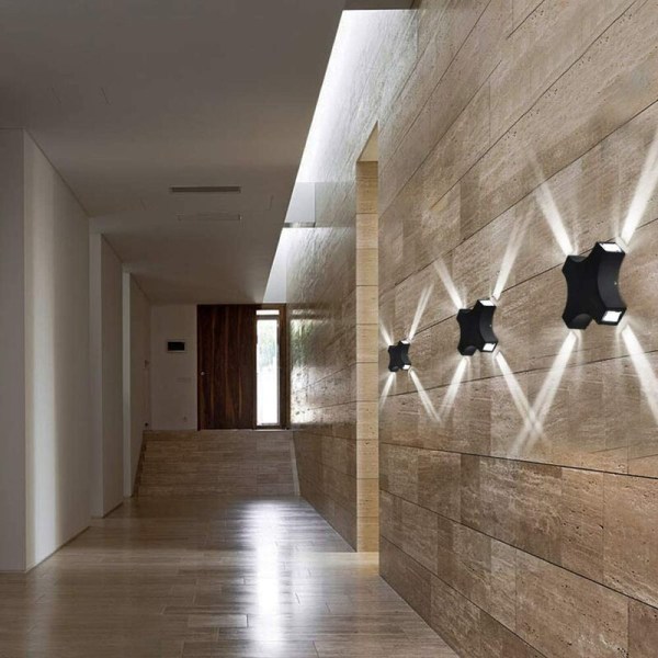 Vanntett og fuktsikker LED utendørs vegglampe (12W hvit) ，Passer for stue, gang, innendørs vegg