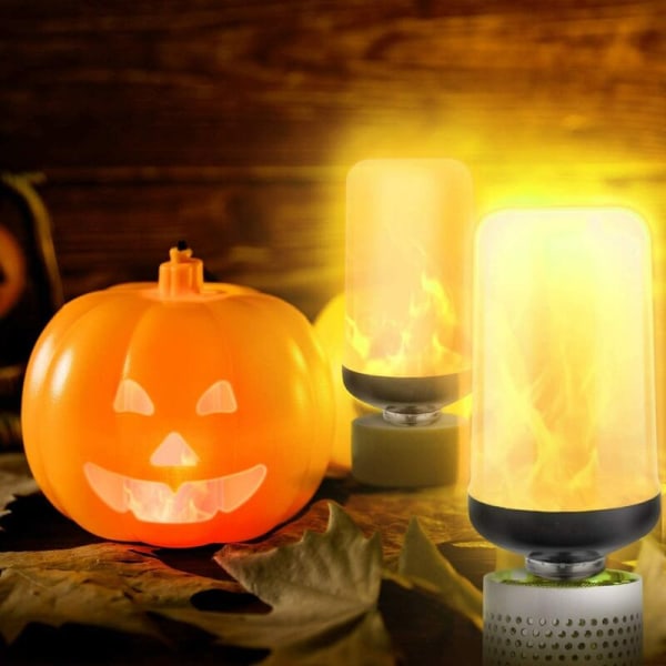 E27 5W LED flamme pære, 4 lysmoduser, Halloween og julepynt pærer (4 stk)