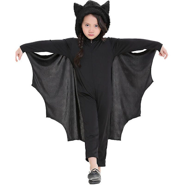 Barn svart fladdermus kostym Halloween jul Cosplay Set S