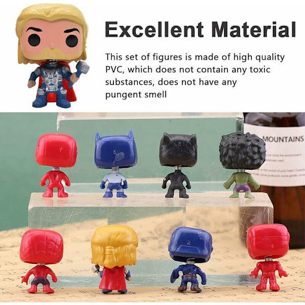 Tårtdekorationer 8st Super Heroes Cake Topper Mini Spiderman Figures Avengers Statyett