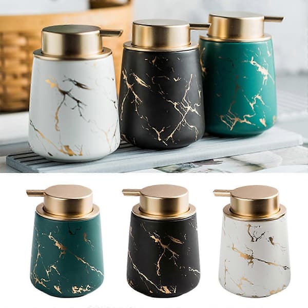 Rejse marmor flydende dispenser til keramisk sæbeflaske på badeværelset Round marble pattern