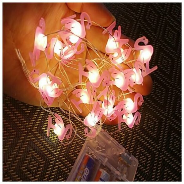 LED Flamingo String Lights Kiitospäivä Flamingo String Lights, 2 metriä 20 valoa Flamingo Paristo LYCXAMES