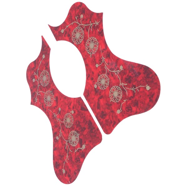 2-pack Gitarrskydd Plast Plektrumskydd Plattset Ersättning för Akustisk Röd