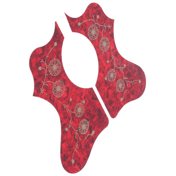 2-pack Gitarrskydd Plast Plektrumskydd Plattset Ersättning för Akustisk Röd