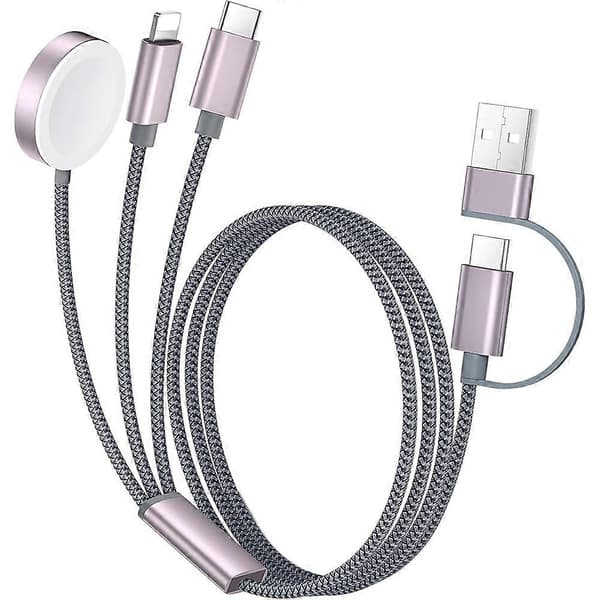 3i2 USB C-kabel til Apple Watch-oplader/iPhone-oplader/til Apple Interface Multi-opladningskabel Camping Essentials[ht] Flashy purple