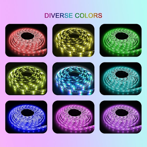LED strip lys Epoxy baggrundsdekoration USB strip lys med 24 nøgle fjernbetjening (5 meter engelsk farve boks pakning)