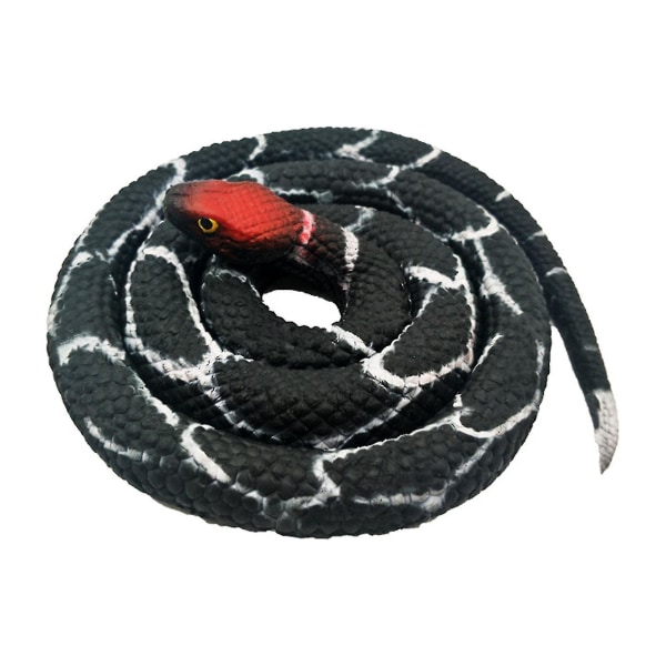 Creative Tricky High Toy 30in Snake Blød Lim Skræmmende Hel Person Gummi Dyr Fake Snake Toys S Black