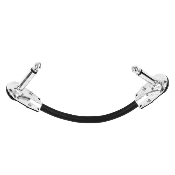 Gitar Effektkabel PVC Anti Støy Bærbar Gitarpedal Patch Cord Flat Hode Sølv 15cm 5.9in