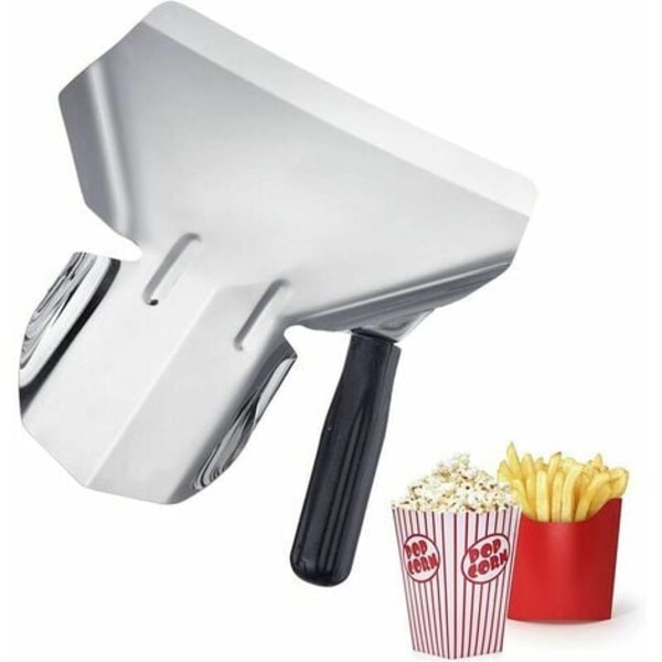Pommes frites/popcorn scoop, højrehåndet, 1 hank, scoop størrelse: ca. 20 x 12 cm, længde: 23 cm, rustfrit stål / p