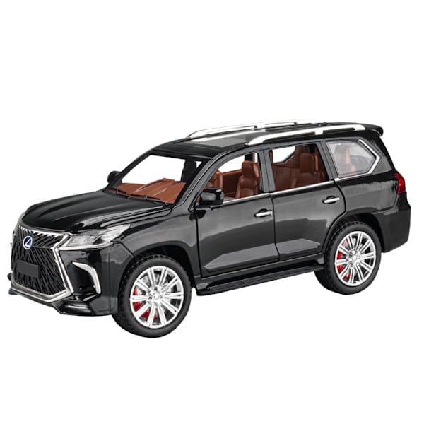 1/24 Lexus 570 offroad lyxmodellbil, leksaksbil og zinklegering Black