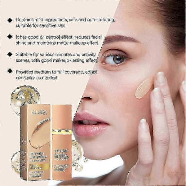 【HT】Makeup flydende foundation letvægts fejlfri dækning foundation makeup tilbehør