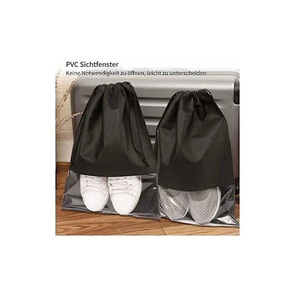 10 st (svart 32*44cm) damm- och fuktsäker genomskinlig non-woven skoväska