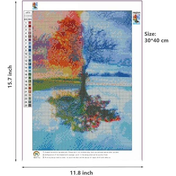 5d-diamant-schilderij Set Om Zelf Te Maken, Motiv: Magic Tree With Crystal Brodery, Kruissteek, Hantverk För Plat- Muurdecoratie, 30 * 40cm