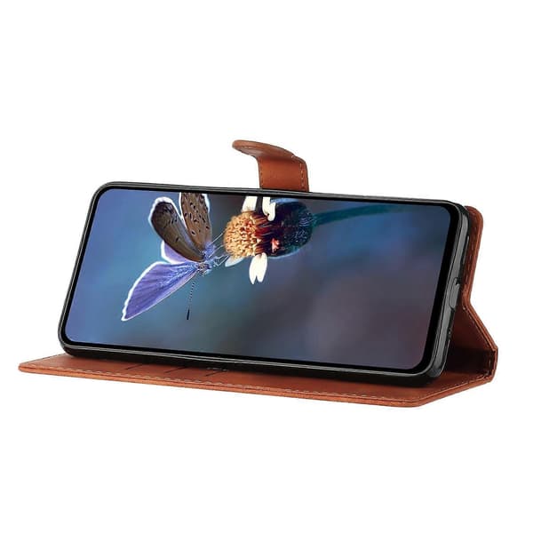 Blomsterpræget PU-etui til Xiaomi 14T Pro Brown