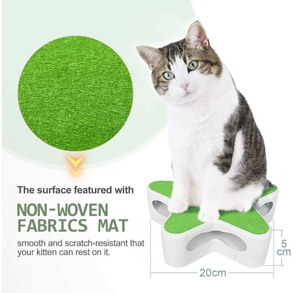Lemmikkitarvikkeita Kissan lelut Sähkökäyttöiset Smart Self-Hi Feather Funny Cat Stick (valkoinen ja vihreä),