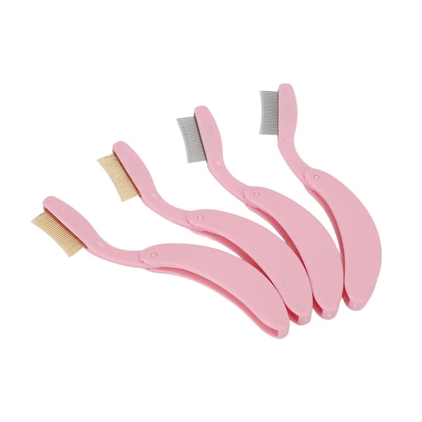 Foldable Stainless Steel Eyebrow Grooming Comb Portable Eyelash Separator Makeup 4 Pcs