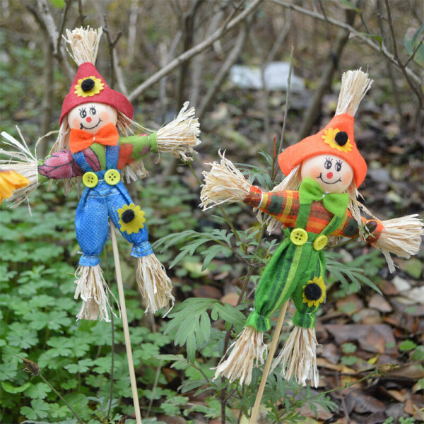 2 pieces of 40cm plug-in scarecrow variety of random delivery fabric scarecrow craft plug-in dolls for children