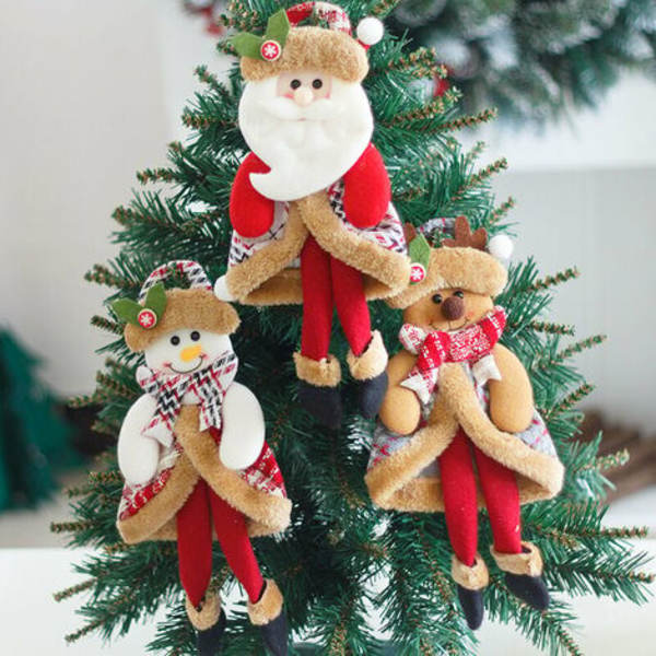 Juletræspynt, 3 stk/sæt Juletræspynt Claus Snemand Hængende Dukke Vedhæng Ornamenter Børne
