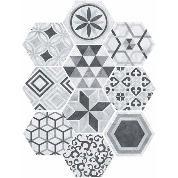 Industriell stil Nordic Hexagon Fliseklistremerker Sklisikker veggklistremerke 10 stk (200mm*230mm) for hjem og hage dekorasjon