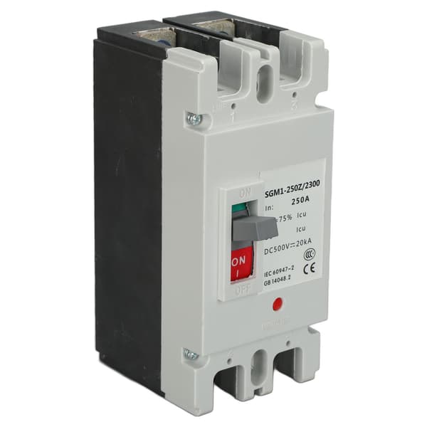 2P MCCB 250A 500V Solcelle Batteribeskyttelsesbryter Isolator Beskyttelse