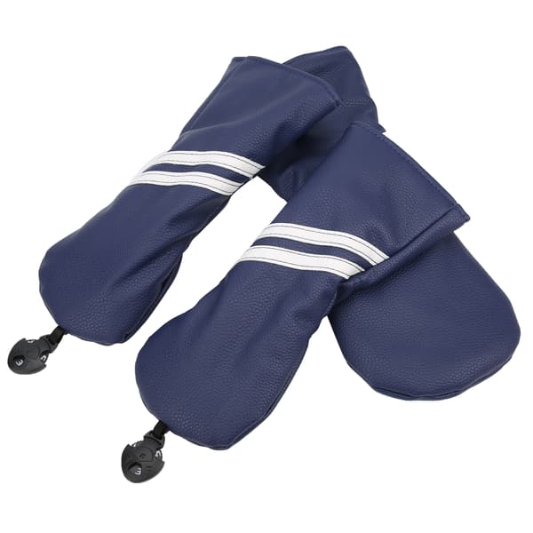 Golf Wood Headcover Sett Striper Driver Blå Køllehoder