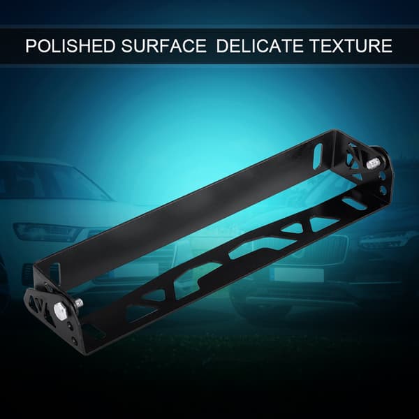 Universal Bil Styling Aluminium Nummerplade Ramme Justerbar Racing Nummerplade Holder Sort