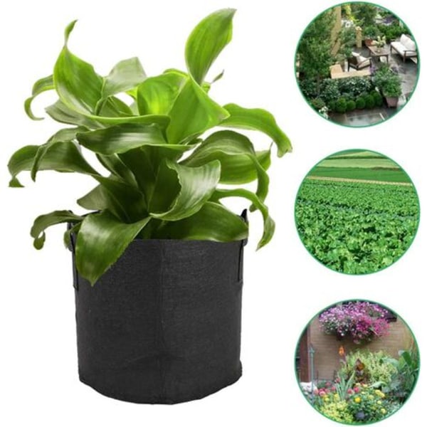 Planteringspåse 6 delar ovävda växtpåsar Ventilationstygkrukor Andningsväska med handtag för hemträdgård V8020 (5