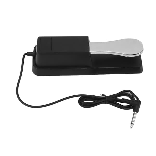 Universal Metal Sustain Pedal til Klaver Keyboard Sølv Tilbehør