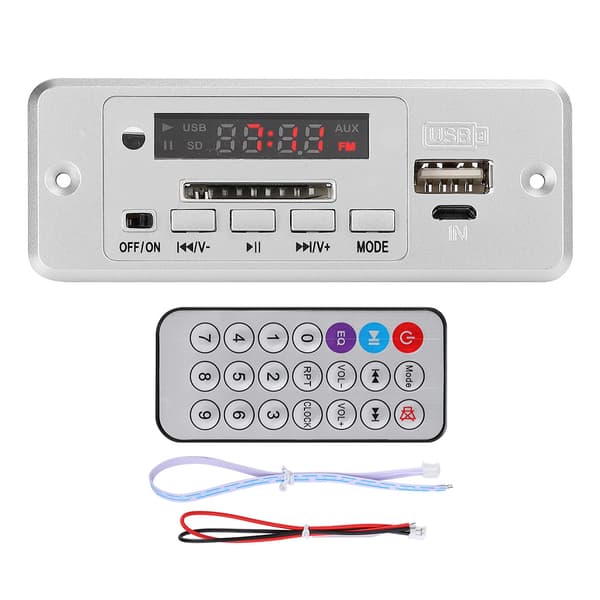 5V MP3 Audio Decoder Modul USB FM Radio MP3 Dekoder Board Musikafspiller med Effektforstærker Sølv