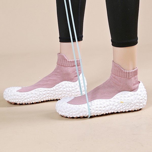Bløde sålede anti-slip hurtige vandstøvler, mænds og kvinders snorkelstrandstøvler med sokker Pink 34-35