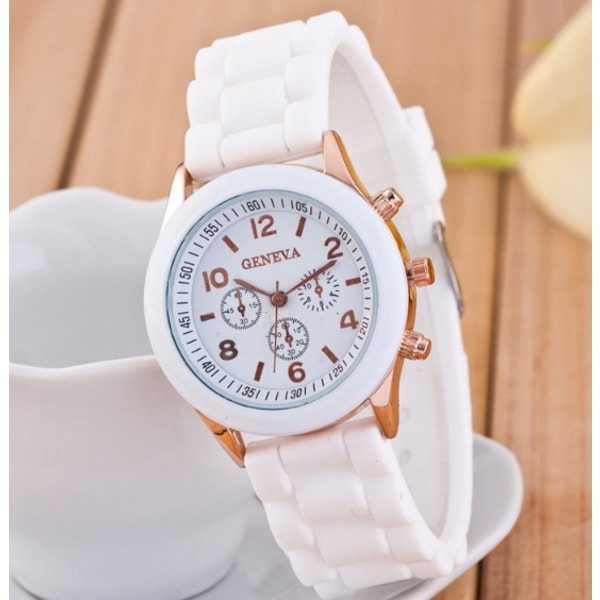 Simple Fashion Silikone Jelly Student Quartz Watch (hvid),