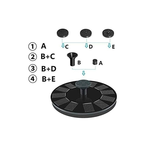 Solar fontene, 3,5 W utendørs flytende solar fontene, solar dam pumpe med 6 dyser