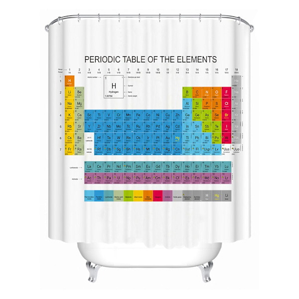 Periodic Table vedenpitävä polyesteri suihkuverho Table 1 120cmx180cm