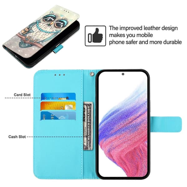 3D-maleri Horisontal Flip Skinntelefonveske til Ulefone Note 14 Grey Owl