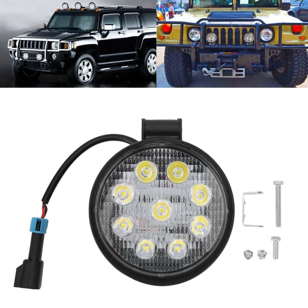 27W Rund 9 LED Arbeidslys IP67 Vanntett Universell Belysning