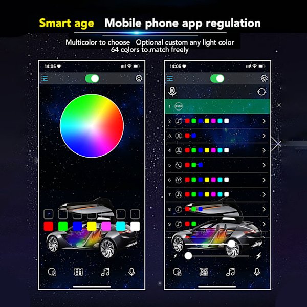 Bilinteriör LED Strip Lights App Control Glow String Ersättning för Tesla Model 3 Model Y