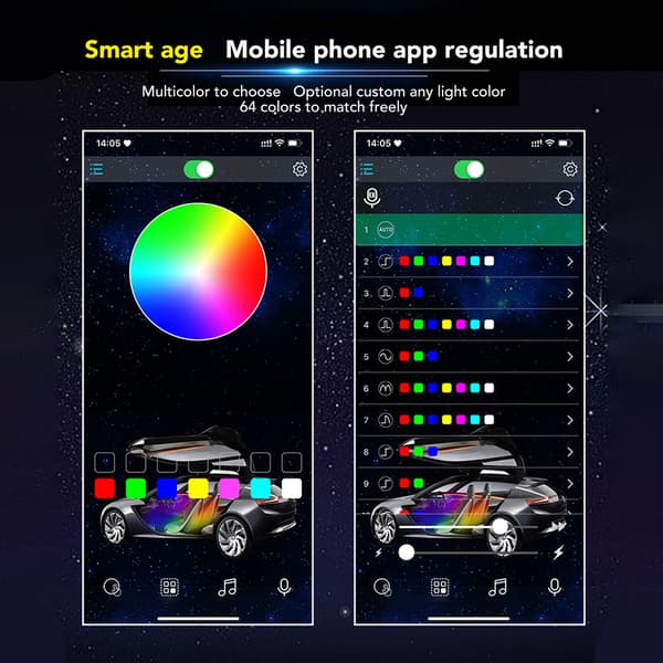Bilinteriør LED Strip Lys App Kontrol Glødende Streng Erstatning til Tesla Model 3 Model Y
